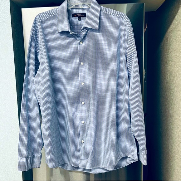 2 Ben Sherman Long Sleeve Button Down Shirts Size XL Blue & White Stripe - Picture 5 of 16